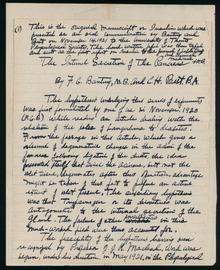 The internal secretion of the pancreas - holograph draft. Digital ID: W10016. Location: Lent by Dr. Henry Best.