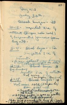 Notes dated July 30 from laboratory notebook 1 21/01/ - 10/08/1921. Digital ID: N10015.Location: MS. COLL. 76 (Banting), Box 6A, Folder 5