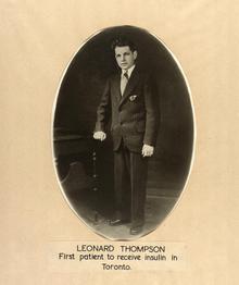 Formal photograph of Leonard Thompson. Digital ID: P10046. Location: MS. COLL. 76 (Banting), Box 12, Folder 1