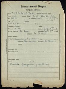 Notes on Mrs. Charlotte Clarke. Digital ID: W10007. Location: MS. COLL. 76 (Banting), Box 8A, Folder 9